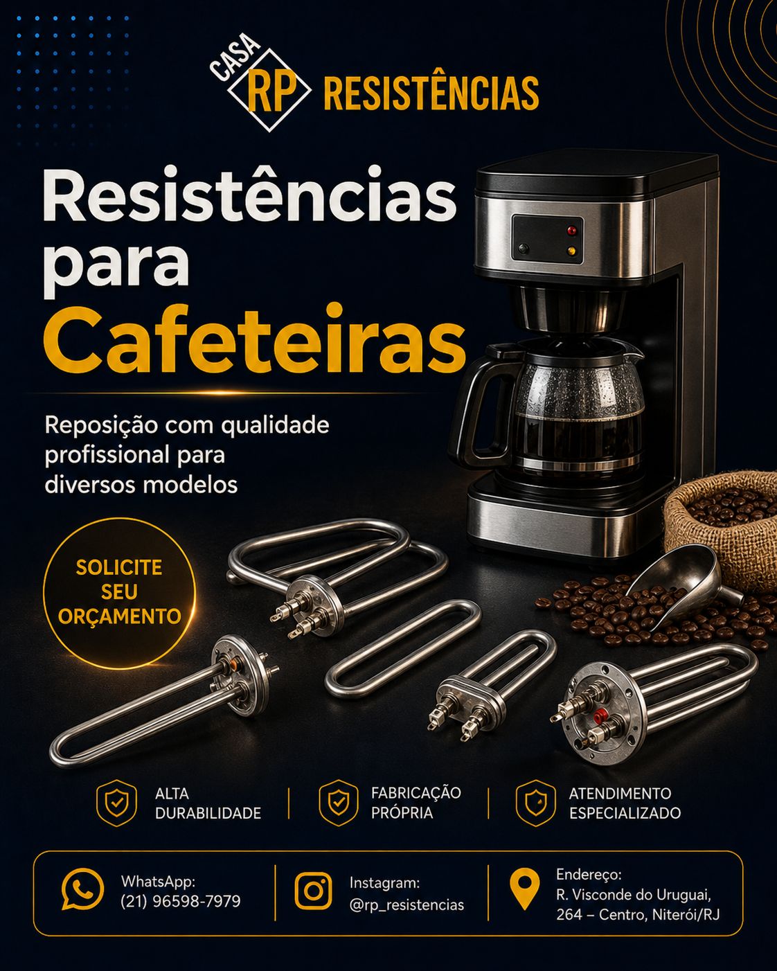 Resistências para cafeteiras de diversos modelos