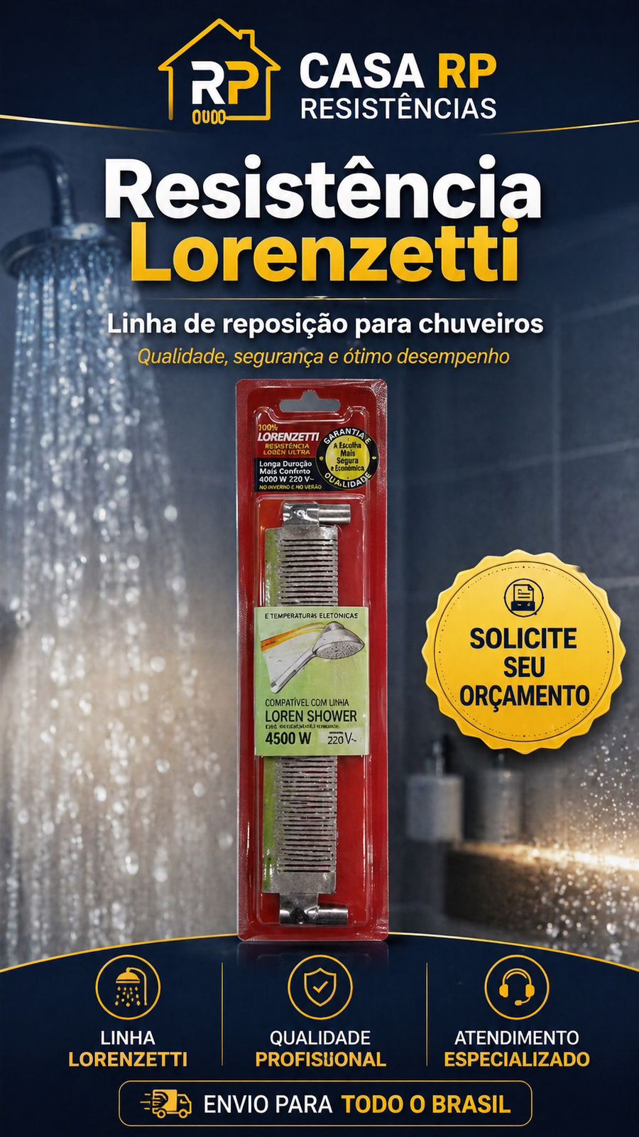 Resistência Lorenzetti Loren Shower para chuveiros