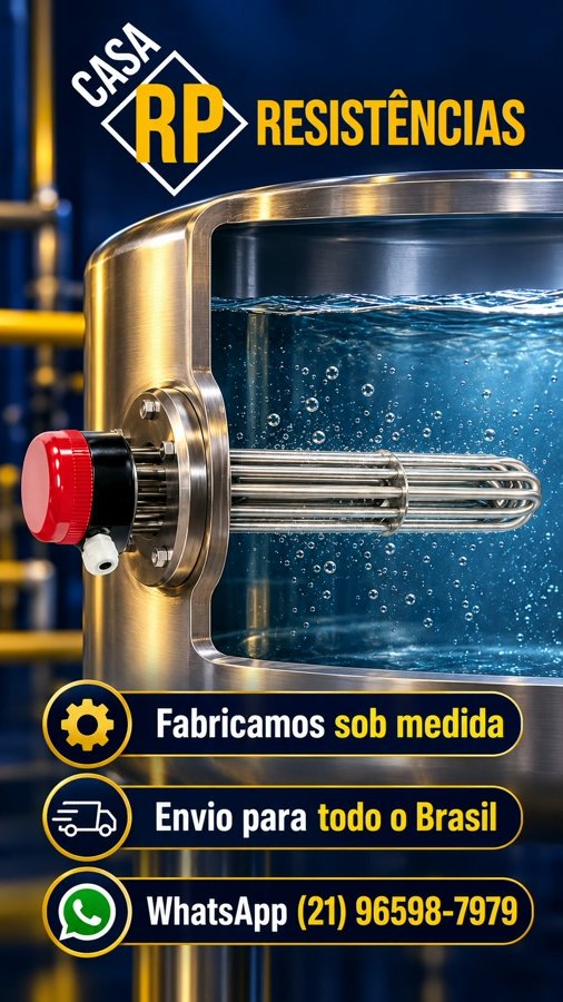 Resistência flangeada para tanque industrial e caldeira — Casa RP