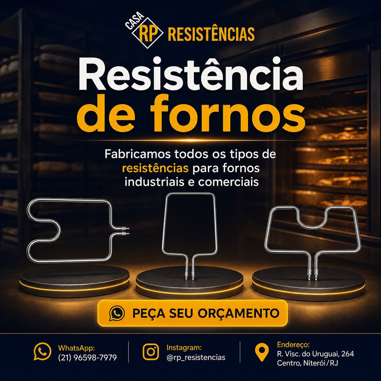 Resistências para fornos industriais e comerciais
