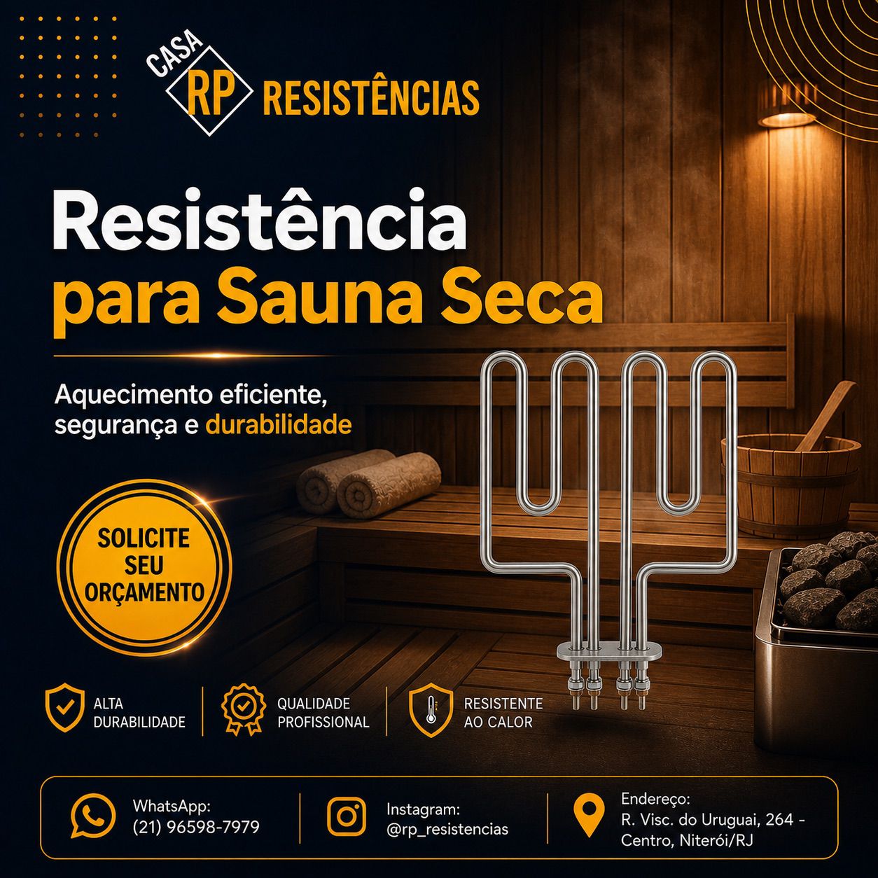 Resistência para sauna seca