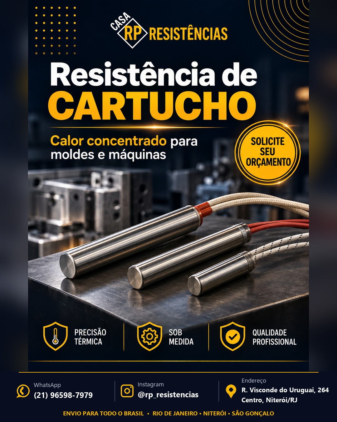 Resistência de Cartucho: Precisão Térmica para Suas Aplicações Industriais — Casa RP Resistências, Niterói