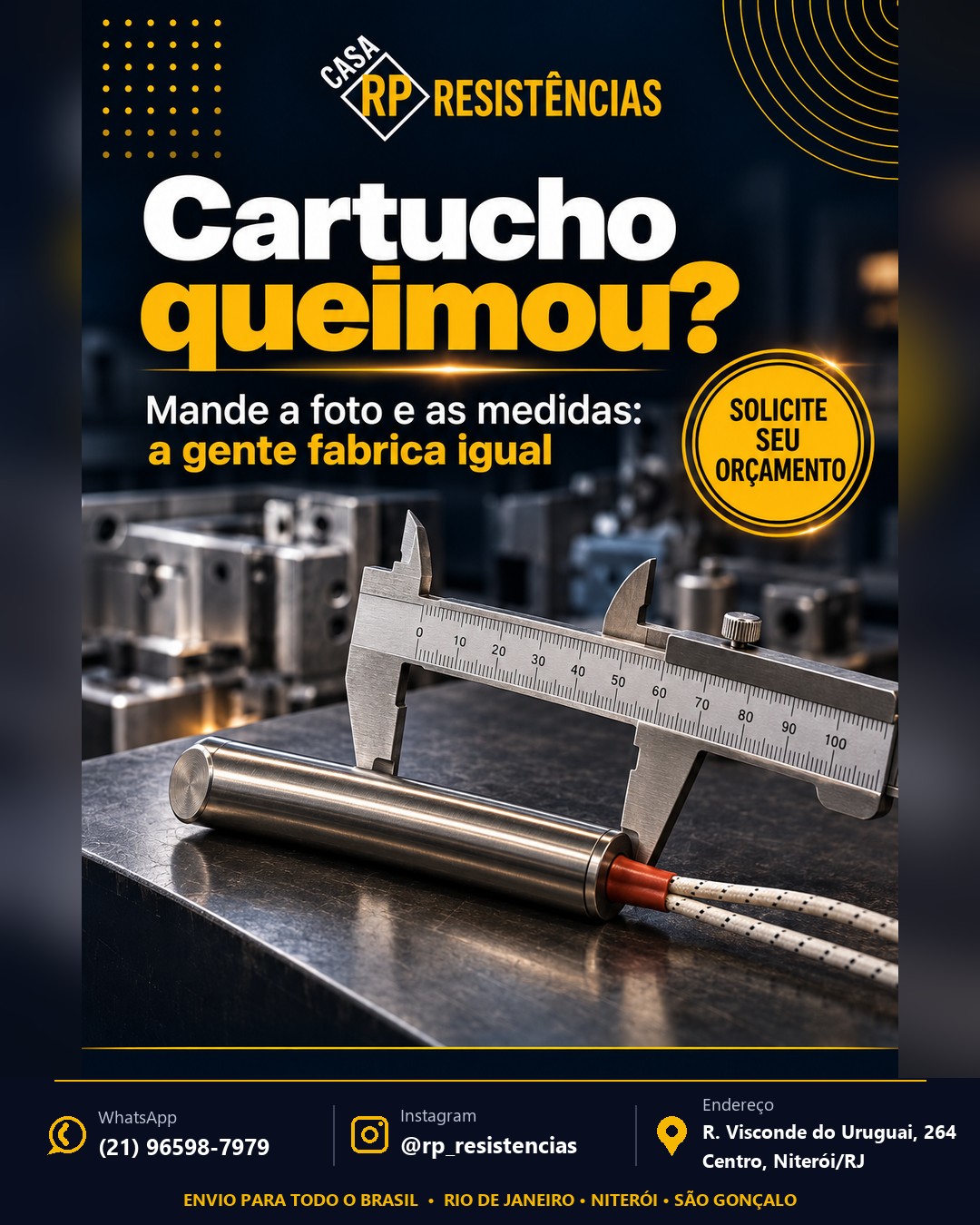 Resistência queimou? Fabricamos a sua medida com precisão e qualidade garantida — Casa RP Resistências, Niterói