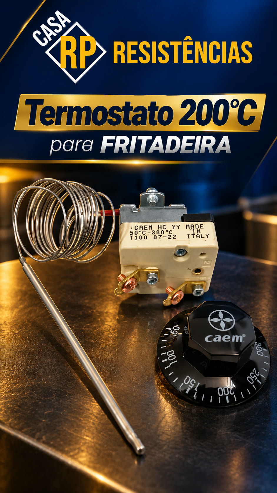 Termostato para FRITADEIRA elétrica 🌡️ Óleo na temperatura certa, fritura sempre no ponto — Casa RP Resistências, Niterói