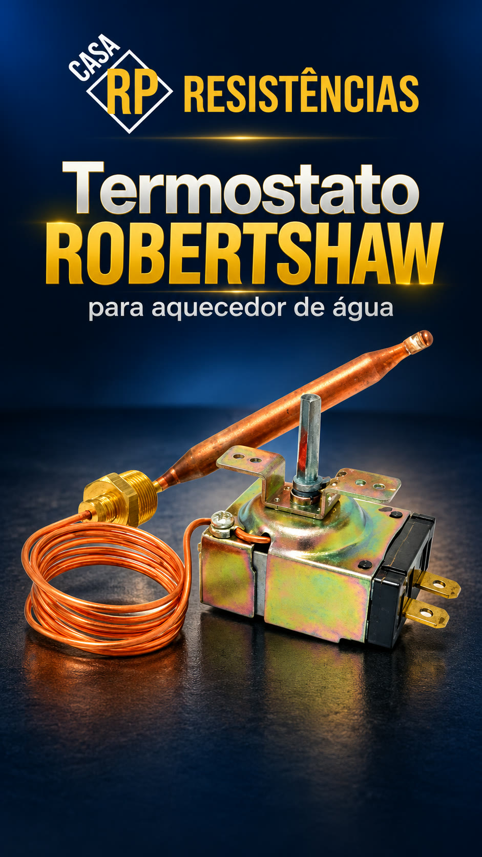 Termostato ROBERTSHAW para aquecedor de água 🌡️ Controle preciso de temperatura, peça de… — Casa RP Resistências, Niterói