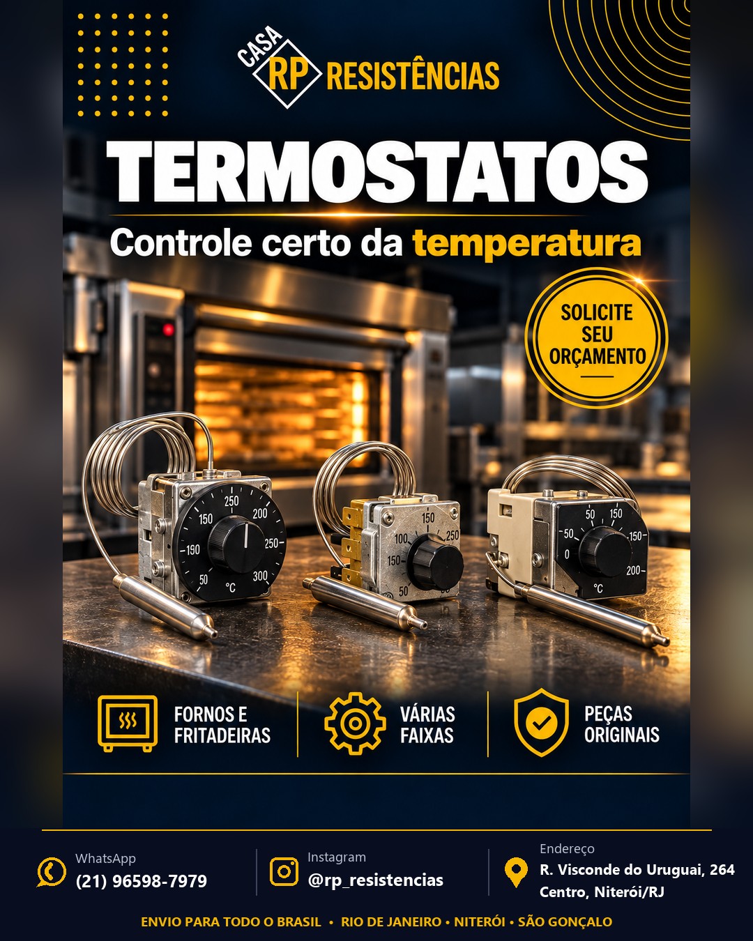 Termostatos: controle preciso de temperatura para seus equipamentos — Casa RP Resistências, Niterói
